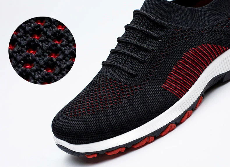 Spring Autumn Breathable Men Shoes Casual Flyknit Loafers Fashion Sneakers Slip-on Mixed Color Men Shoes Low-cut Outdoor Shoes