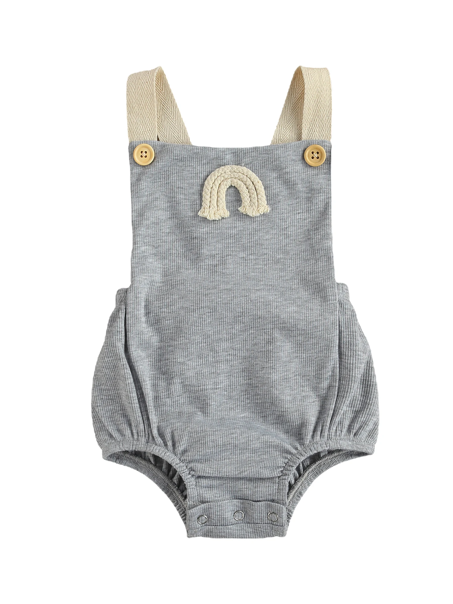 

Summer Newborn Baby Girls Clothes Sleeveless Rainbow Print Knitted Rompers Suspender Jumpsuits Outfits Kids Baby Boys Rompers
