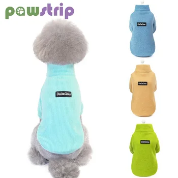 

Soft Warm Pet Dog Sweater Autumn Winter Small Dog Clothing Puppy Knitted Sweater With Zipper Pomeranian Bulldog Dog Cat Clothing