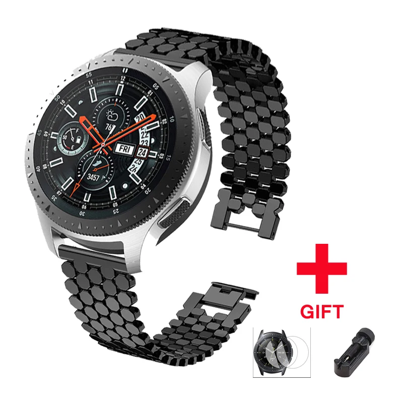 Ремешок из нержавеющей стали для samsung galaxy watch 46 мм S3 frontier band huawei часы gt huami Amazfit 1/2 браслет ремень аксессуары