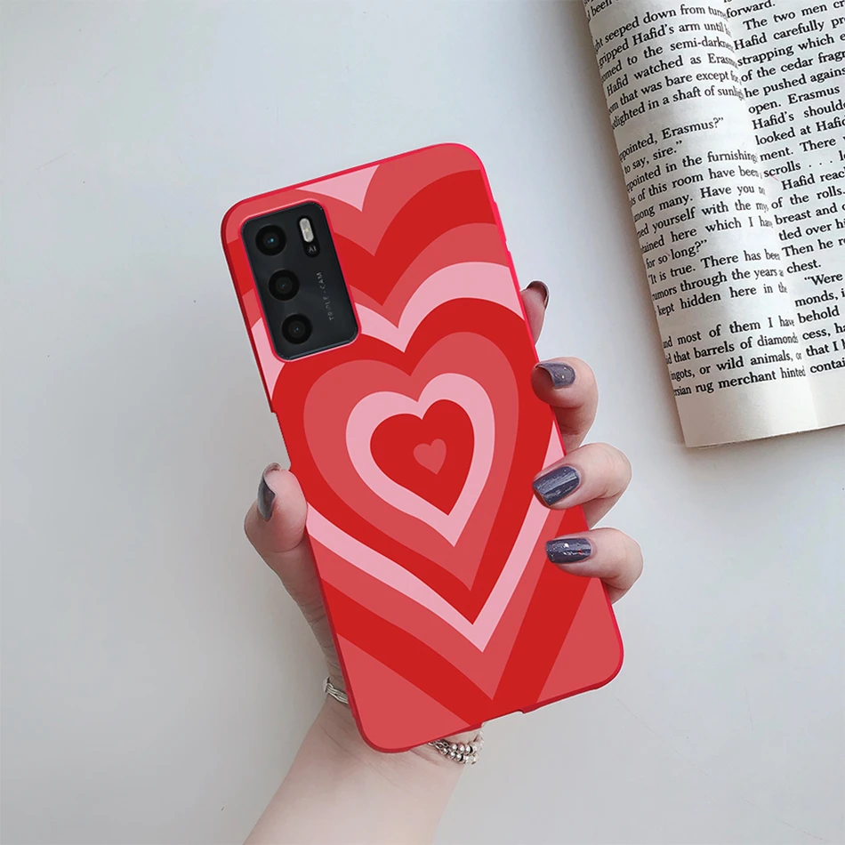 cases for oppo black For Oppo A16s 2021 Case Rainbow Heart Painted Silicone Soft Phone Back Protector Cover for OPPO A16 OPPOA16 A 16 s 2021 TPU Case cases for oppo cases