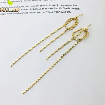 

Geometric 18k Gold Tassel Drop Earrings For Women Real 925 Sterling Silver Fine Jewelry Zircon Earings Fashion Jewelry Flyleaf