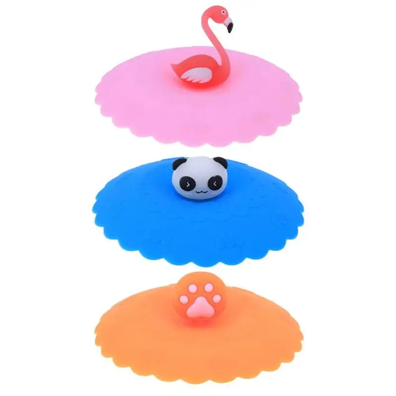 

10cm Cute Fruits Silicone Cartoon Cup Lid Leakproof T Silicone Anti-dust Bowl Cover Cup Seals Glass Mugs Cap Accessories Gadgets