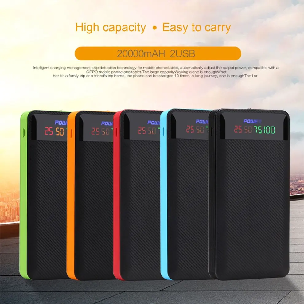 

X7 DIY Power Bank Shell Dual USB Digital Display DIY Welding Power Bank Kits Powered By 2pcs 5566121 Polymer Batteries HOT