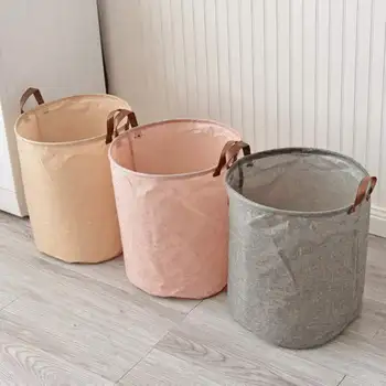 

45*35*35cm Imitation Linen Waterproof Laundry Basket Laundry Hamper Baskets With Handles Dirty Clothes Storage Basket Organizer