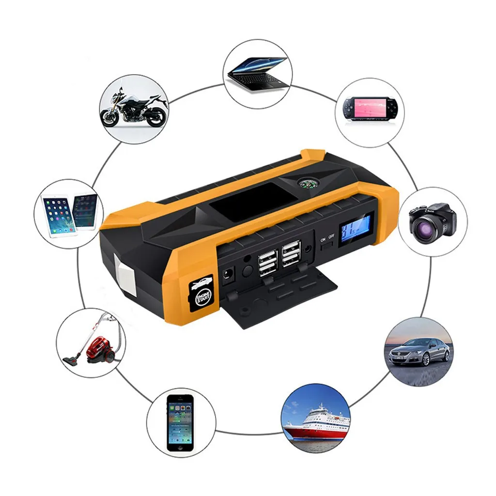 12v battery ups 12v89800mAh 12V LCD 4 USB Car Jump Starter Pack Booster Charger Battery Power Bank аккумулятор rechargeable bat