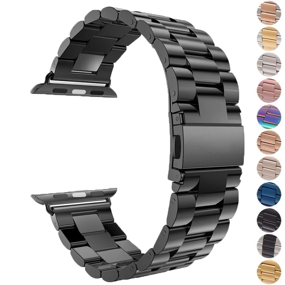 

Ремешок из нержавеющей стали для Apple watch band 38 мм 42 мм, металлический спортивный браслет для iWatch series 7/6/SE/5/4/3/2, 40 мм 44 мм