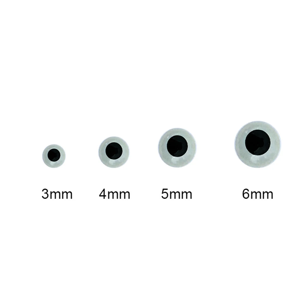 PVC 3D Holographic Luminous Fishing Lure Eyes 300Pcs 3/4/5/6mm Fishing Lure Accessory