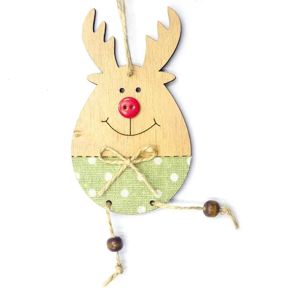 Насыщенный сапфировый Christmas Decorations Wooden Smiley Elk Hemp Pendant Christmas Tree Decoration Festival Pendant - Цвет: Насыщенный сапфировый