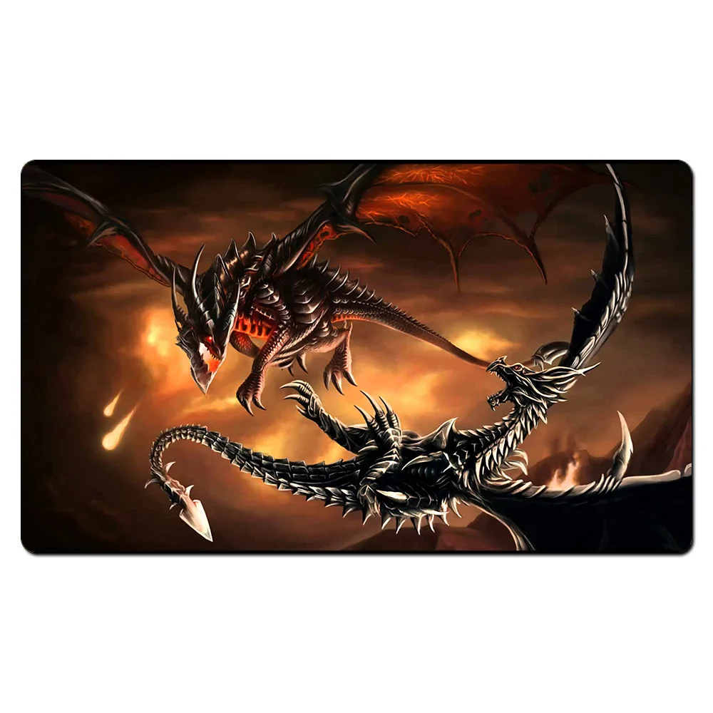 Alduin VS Deathwing Многие выбор старой школы Волшебные индивидуальные карточные игры игровой коврик MGT Ali из Каира playмат, настольные игры Ультра. Настольный коврик Pro с бесплатной сумкой - Цвет: Alduin VS Deathwing
