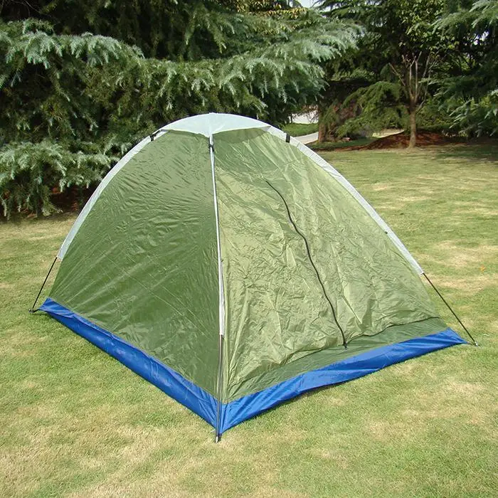 Windbreak Camping Tent Single Layer 2 People Waterproof Windproof Outdoor Wigwam Tents For Hiking Beach Travel Self-driving Tour