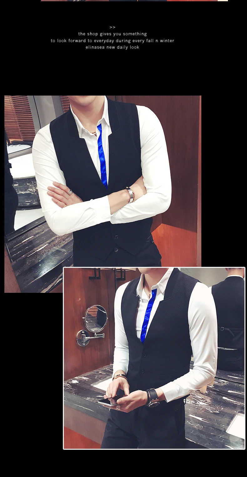 Брендовая одежда Весенняя мода для мужчин slim fit Жилет для делового костюма/мужской Высококачественный чистый хлопок досуг Ma3 jia3 размер S-5XL