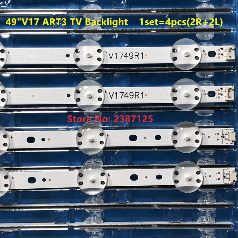 4 шт 100% новый светодиодный Подсветка полосы для LG 49 "V17 ART3 ТВ JB3B1591A02499 49UV340C 49UJ6565 6916L-2862A 6916L-2863A LC490DGG