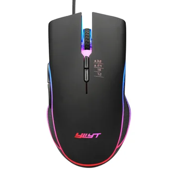 

G853 USB Wired Gaming Mouse 7 Buttons LED Backlit Ergonomic Mouse 4 Gears 3200 DPI Adjustable Optical Gamer Mice for Laptop PC