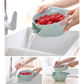 

Household Double-layer Fruit Plate European-style Separable Drain Basket Plastic Can Put Mobile Phone Home Lazy Candy Box