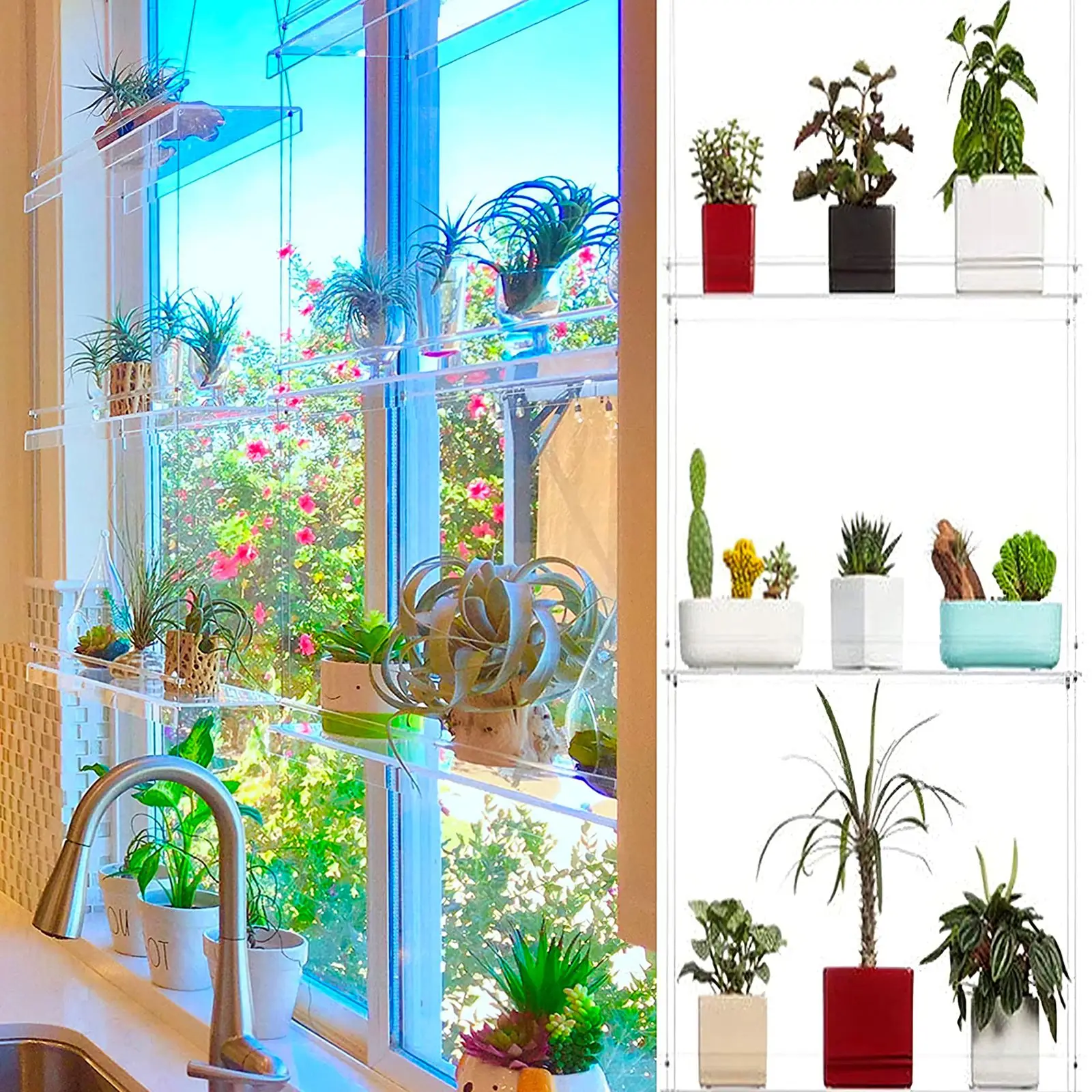 Window Plant Shelf Hanging Shelf Plant Shelves Plant Stand Indoor Garden Decor Plant Storage Holders Home Decoration 2021