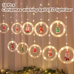 10 Pcs Christmas String Light Xmas Wishing Ball LED Strip Lights Pendant Hanging Ornament for Home Wedding Party Decor