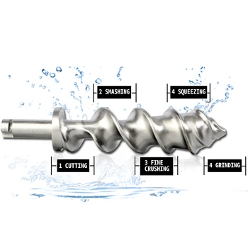 VEVOR 2.2” Manual Wheatgrass Juicer W/ Multiple Accessories Stainless Steel Food Grade Juice Extractor Auger Slow Squeezer Home 5