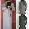Islamic Traditional Clothing Jubba Thobe for Men Dubai Saudi Arabia Casual Abaya Stiching Hoodies Sweater Kaftan Dress Winter
