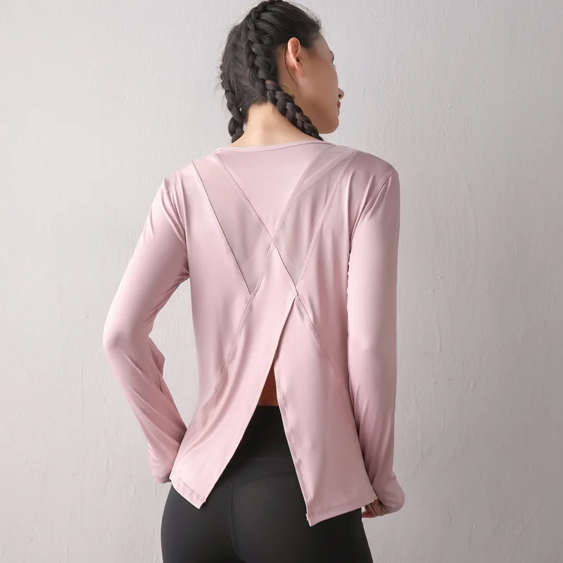 Women Loose Yoga Shirts Long Sleeves Sport T-Shirt Mesh Breathable Running Sweatshirts Quick Dry Gym Fitness Workout Tops Blouse sports t shirt yoga shirt sports shirt