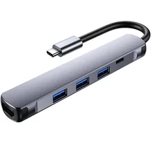 Ouhaobin USB C концентратор 5 в 1 USB C к HDMI адаптер USB 3,0 порт+ USB C порт(PD) конвертер для ноутбука для Macbook с зарядным портом