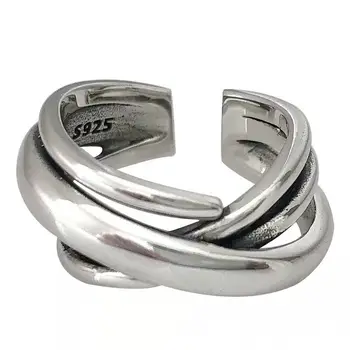

Retro Vintage 925 Sterling Silver Irregular Rings For Women Girls Valentines Gifts Gothic Rings