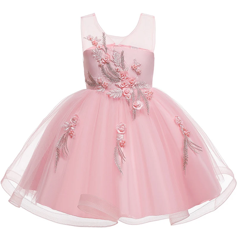 Летнее милое платье принцессы для девочек детская одежда для выступлений г. Новое Детское пышное свадебное платье с наклейками от 3 до 12 лет