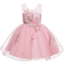 Летнее милое платье принцессы для девочек детская одежда для выступлений г. Новое Детское пышное свадебное платье с наклейками от 3 до 12 лет