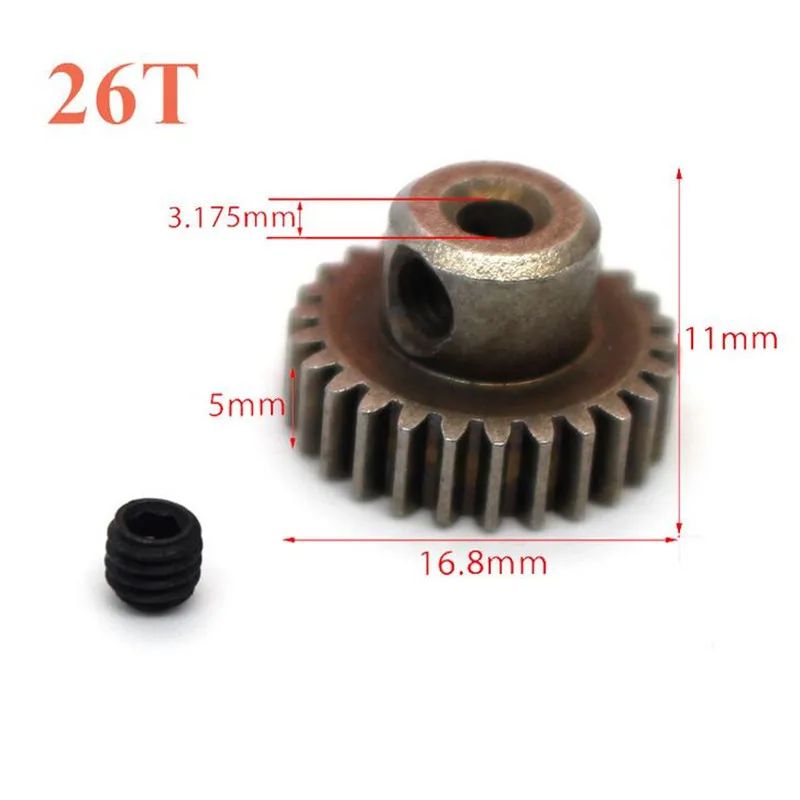 17-64T Ingranaggio differenziale cilindrico in metallo + 4 pezzi Pignone motore Set pezzi di ricambio di ricambio per auto RC HSP 1/10 94111 94123 - immagine 4