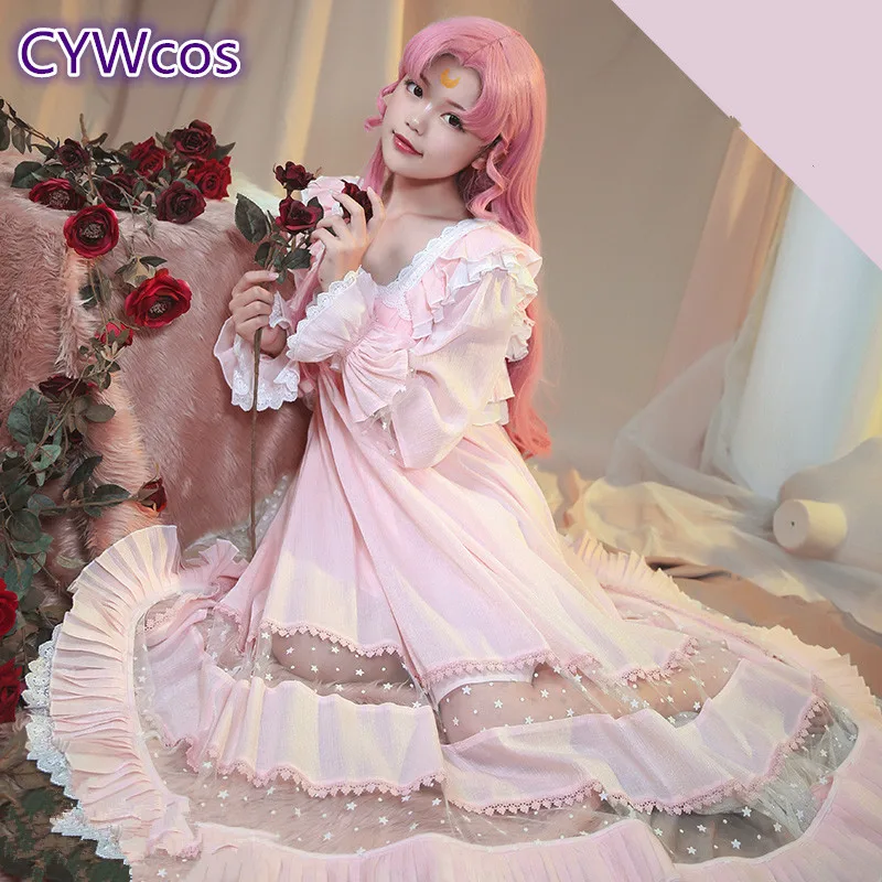 SAILOR MOON Sailor Chibimoon Chibiusa Косплей Костюм пижамы женские розовые ночные рубашки милые платья для девочек