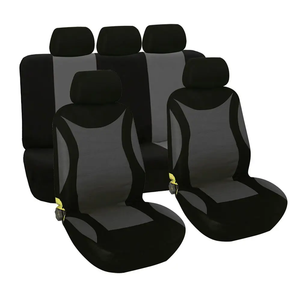 Чехол для сидения автомобиля защитная дышащая автомобильные чехлы на сиденья набор Универсальный подходит для большинства автомобилей чехлы с следы шин деталь Стайлинг автомобиля сиденья - Название цвета: Gray