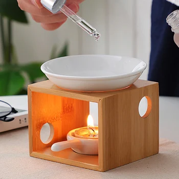 

Candle Heater Censer / Home Decoration Crafts Night Light Lamp Natural Bamboo Incense Burner for SPA Aroma Burner Aromatic Stove