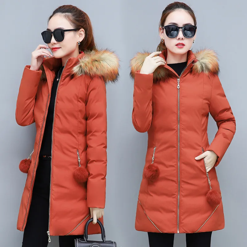 

Down Jacket Cotton-padded Clothes Mid-length Plus-sized WOMEN'S Dress Fat Mm Winter New Style Coat 200 Cotton-padded Clothes Fas