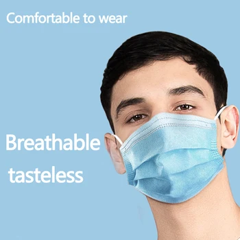 

50PCS Anti-Dust 3 layer ear-hanging Dustproof Disposable Earloop Face Mouth Masks household Protective Cover test kids men