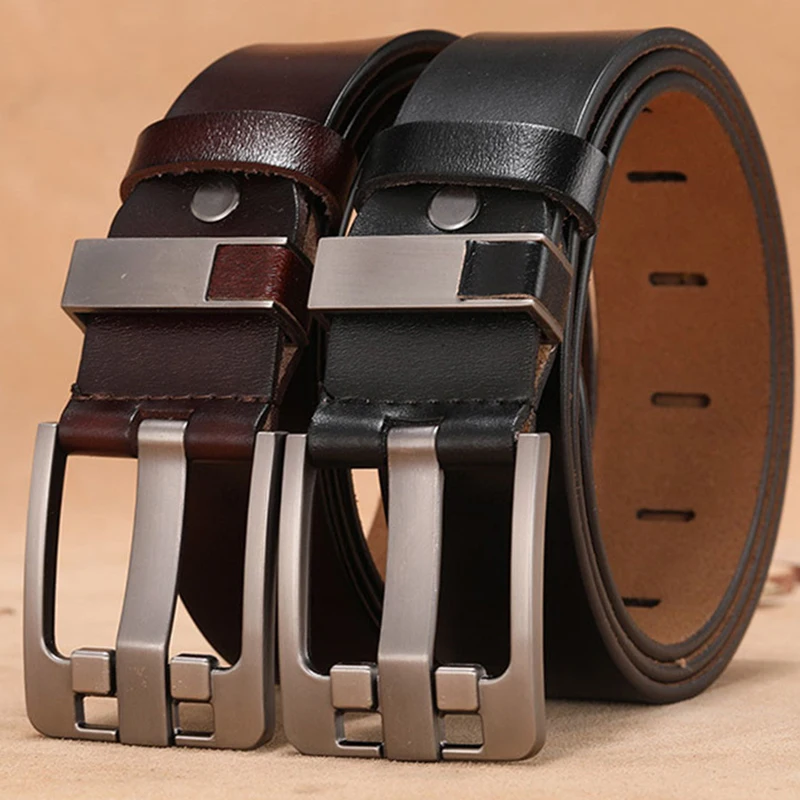 Long Large Plus Size 130 140 150 160cm Vintage Alloy Pin Buckle Men Belt Cow Genuine Leather Luxury Strap Male Belt leather belt mens belt pin buckle belt waist belt