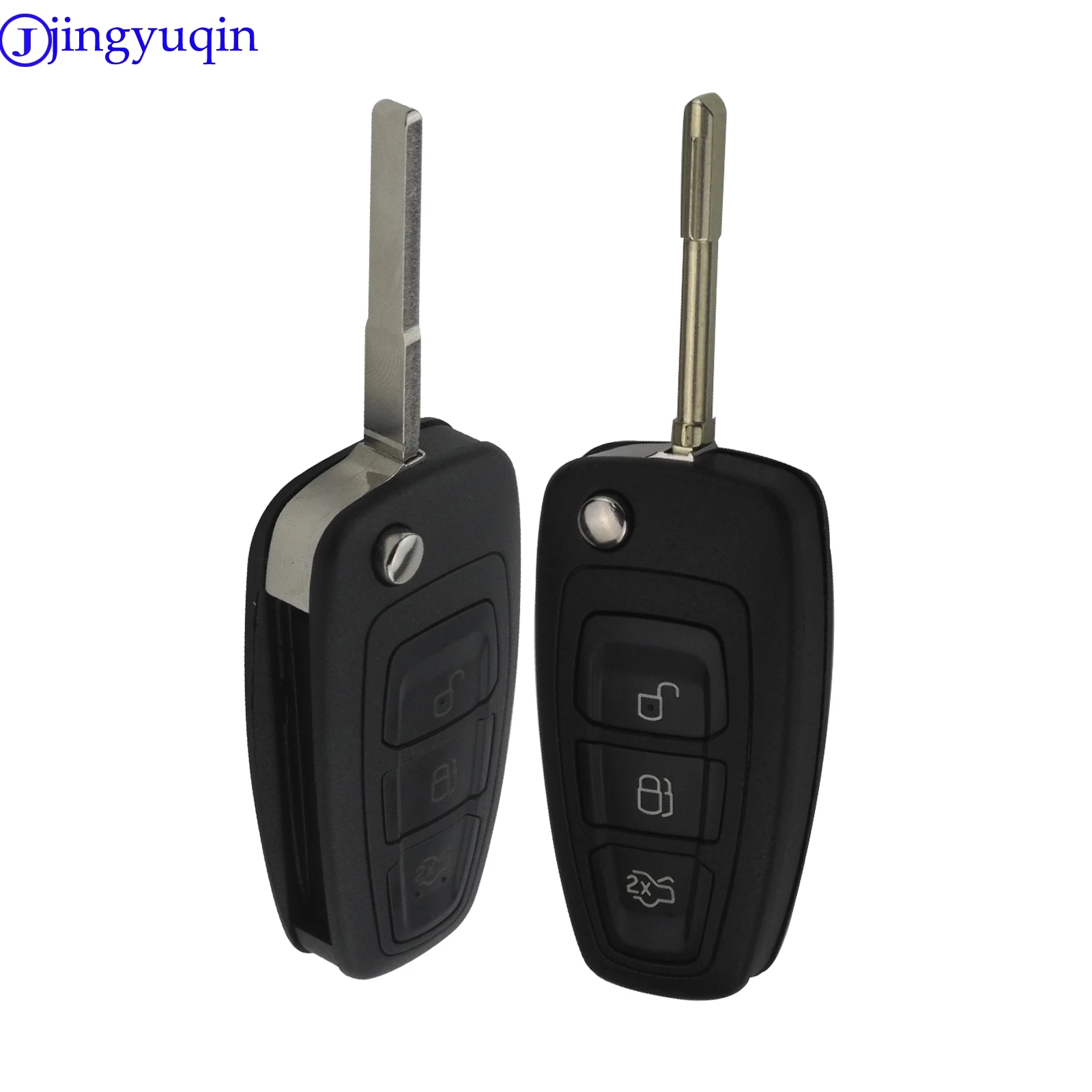 

jingyuqin 3 Buttons Flip key Folding car Remote Key Shell for Ford Focus Mk1 Mondeo Transit styling smart key cover Case Fob