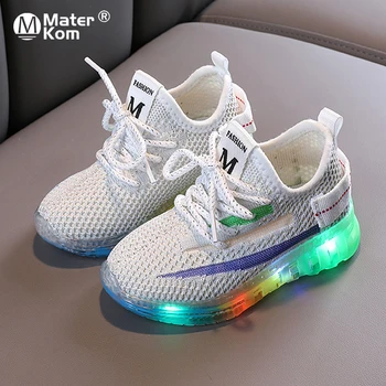 

Size 21-30 Children Led Light Up Shoes Boys Luminous Sneakers Girls Lightweight Breathable Sneakers Unisex Glowing Casual Shoes