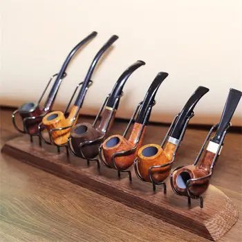 

Detachable Smoking Pipes Display Stand Personality Display Rack Six Solid Wooden Vertical Pipe Holder For Pipes Accessories