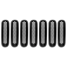 7Pcs Gloss Black Front Grill Mesh Grille Inserts Kit for Jeep Wrangler /& Wrangler Unlimited 2007-2015 Upgrade Clip in Version