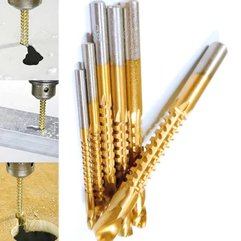 

Household Equipment 6 Pcs/set Titanium Coated Drill Bits Set High Speed Steel