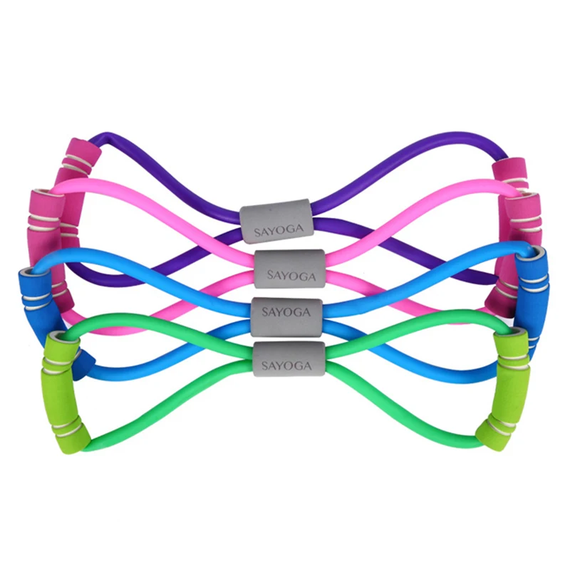 Aidenkid family fitness equipment 8 shape rally unisex yoga rope pull tube weight loss tool multifunction