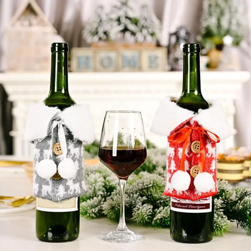Christmas Wine Bottle Cover Ornaments Christmas Decorations Gift New Year 2022