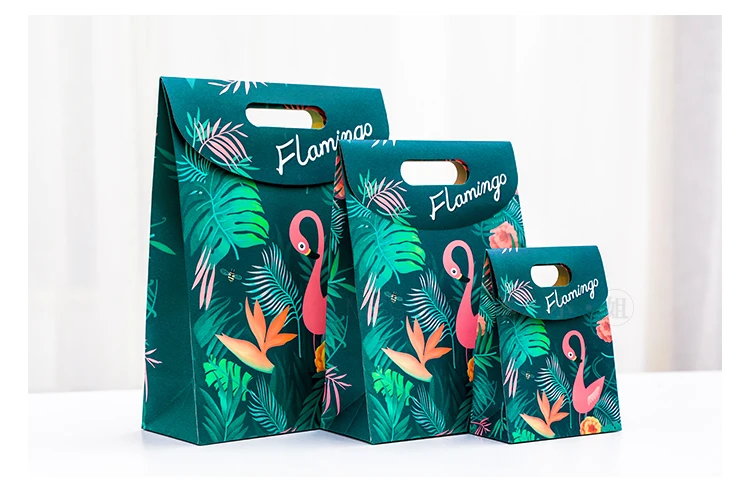 1 шт., Модная креативная бумага с фламинго, Подарочная сумка, подарочная упаковка, сумка, товары для праздника