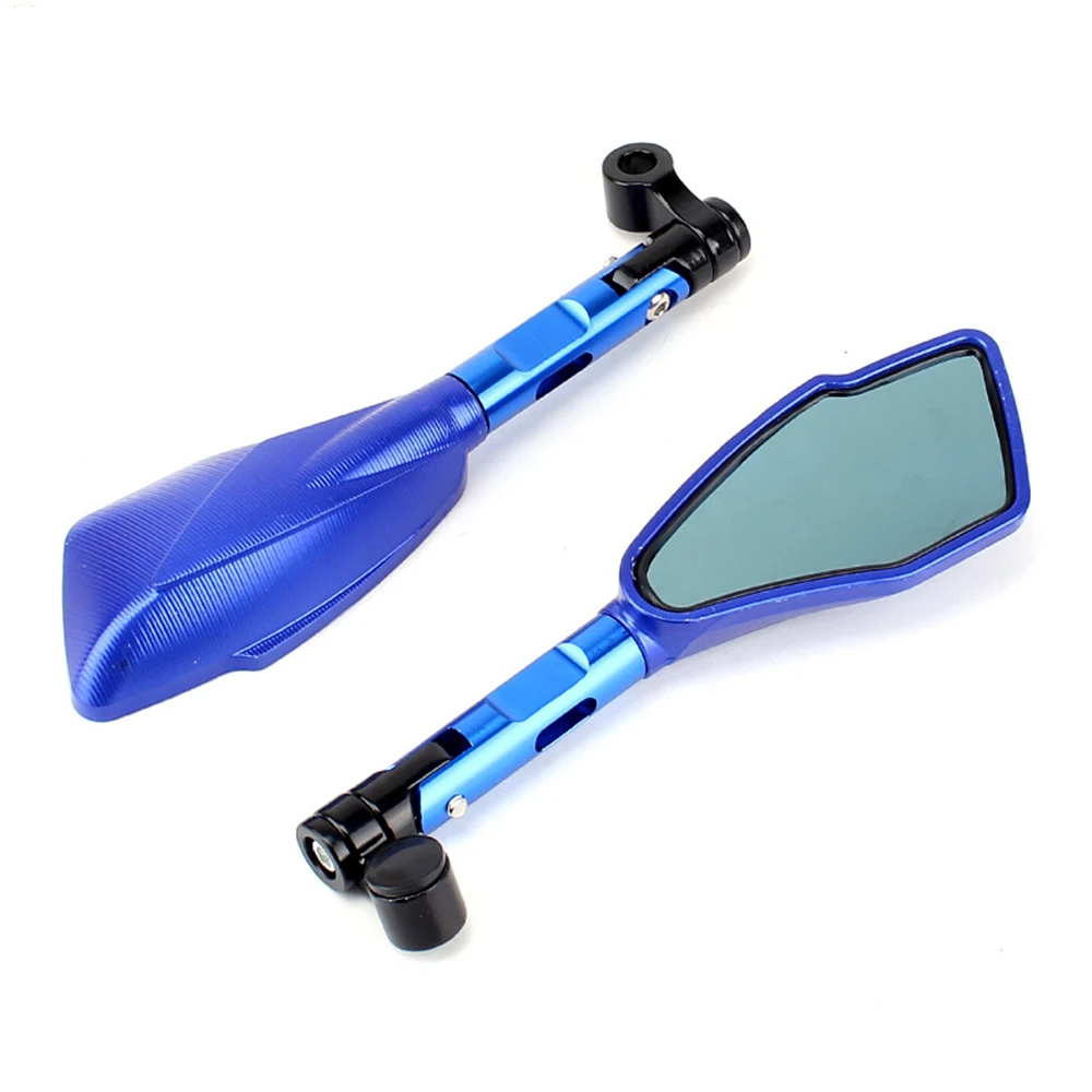 Pair 8MM 10MM Universal Motorcycle Rear View Side Mirrors Motorbike Racing Sport Bike Accessories Rearview Mirror - Цвет: Mirror Blue