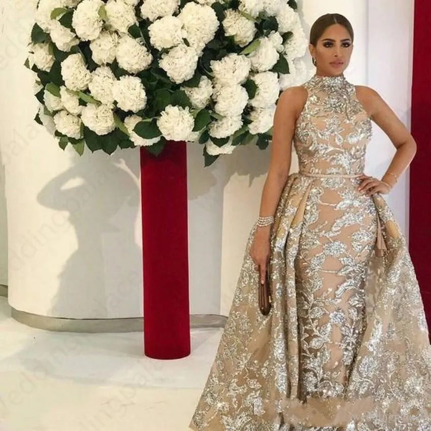 H Avondjurken Lange Luxe Arabische Dubai Mermaid Bruid Hoge Hals Afneembare Rok Sequin Zipper Terug Floor Lengte Party Dress H Avondjurken Lange Luxe Arabische Dubai Mermaid Bruid Hoge Hals Afneembare Rok Sequin Zipper Terug Floor Lengte Party Dress