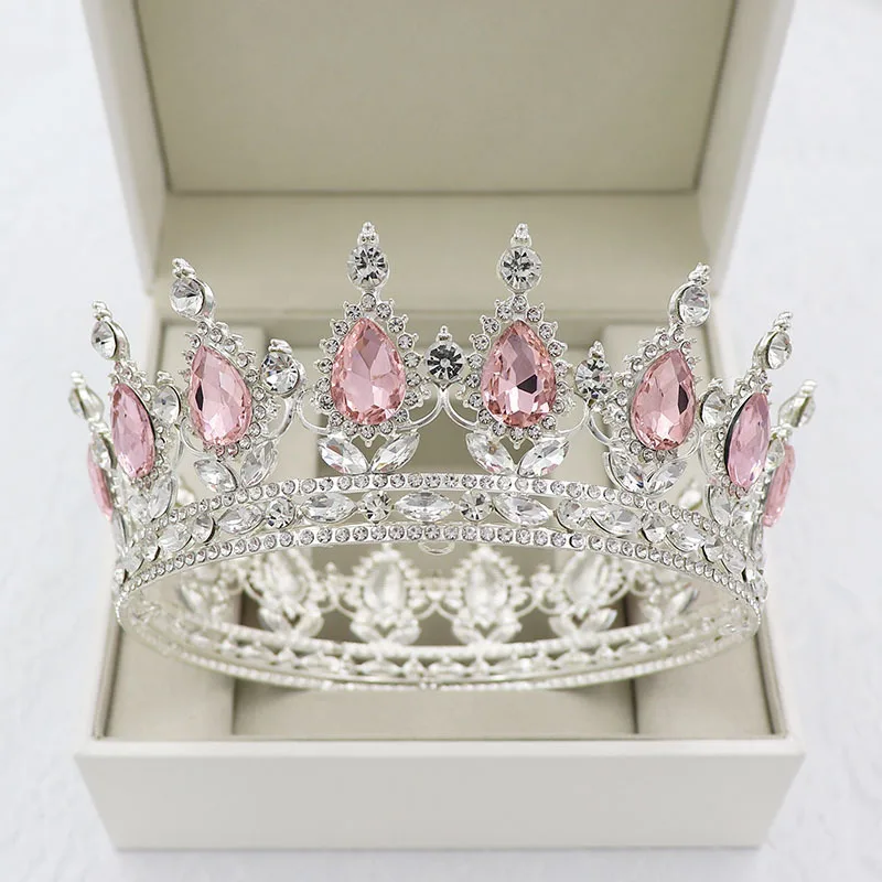 30 Options Crystal Tiaras Bride Wedding Crown Royal Queen King Round Diadem Bridal Headpiece Pageant Hair Jewelry Head Accessory (19)