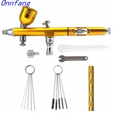 7cc 0,2 мм/0,3 насадки Аэрограф с 11 шт набор чистящие принадлежности пистолета-распылителя украшения торта кисточки для маникюра воздуха