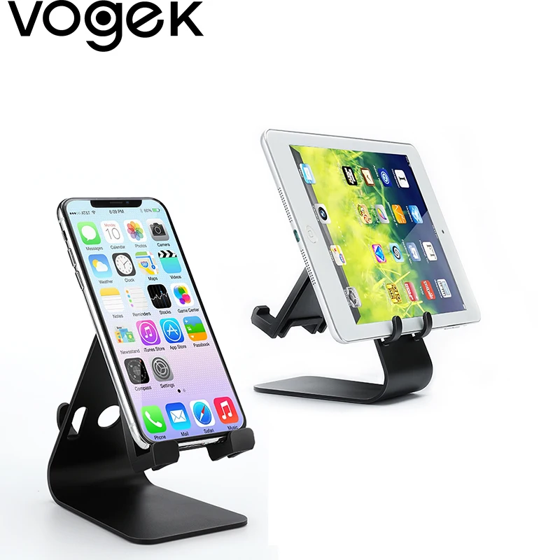

Vogek Universal Cell Phone Stand for iPhone Xs Huawei P30 Metal Desk Tablet Phone Holder for Samsung Xiaomi iPad Desktop Holder