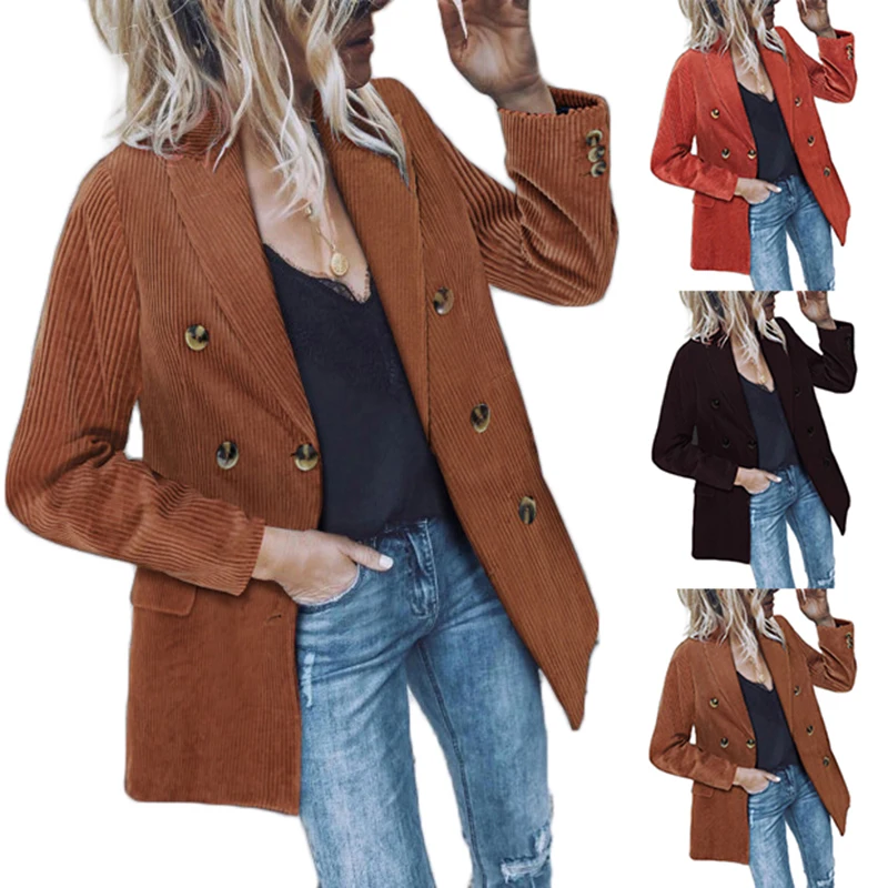 Great Value Ladies Blazer Women Suit jacket Coats Long Sleeve Blaser Female Feminine Blazer Femme Black Brown Orange OL Blazer