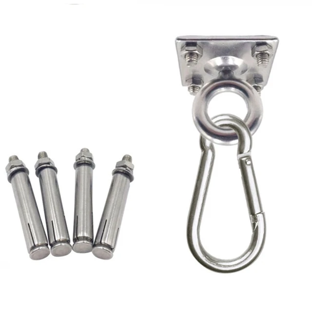 304 Stainless Steel Suspension Bracket Hammock Mount Ceiling Hook Anchor Hanger For Gym Training Aerial Yoga Sex Swing Hanging Rotatable Set A